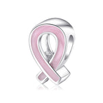 S925 Sterling Silver Red Ribbon Bead Pendant