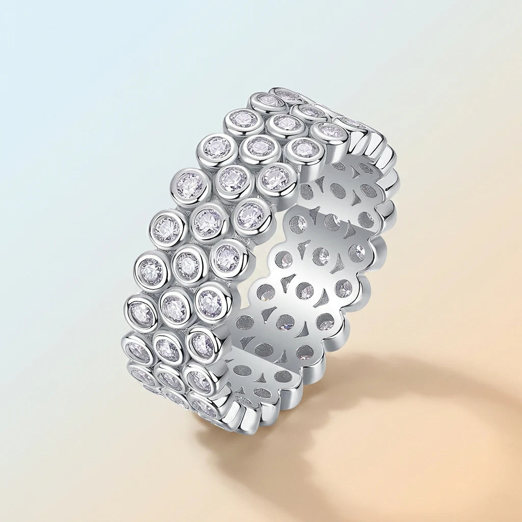 S925 Silver Moissanite Full-Eternity Ring
