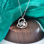 S925 Sterling Silver Double Love Moissanite Pendant Necklace
