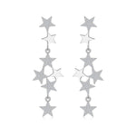 S925 Sterling Silver Long Star-Shaped Moissanite Stud Earrings