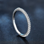 S925 Sterling Silver Moissanite Stackable Ring