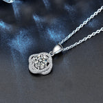 S925 Sterling Silver Moissanite Rose Clavicle Pendant Necklace