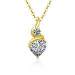 S925 Sterling Silver Heart-Shaped Moissanite Pendant Necklace