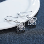 Four-Leaf Clover Earrings — 925 Sterling Silver & Moissanite Jewelry