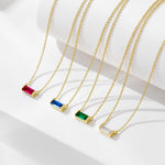 S925 Sterling Silver Zircon Inlaid Twelve Birthstone Pendants Clavicle Necklaces