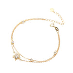 S925 Sterling Silver Double-Layer Bracelet with Zirconia