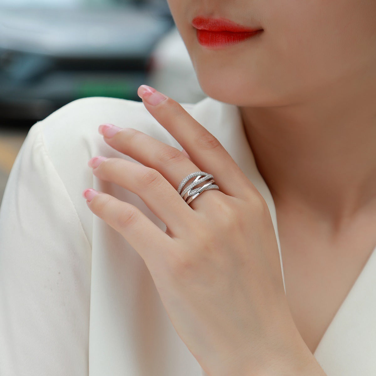 S925 Silver Moissanite Ring