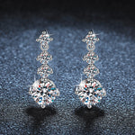 s925 sterling silver classic four claw Moissanite earrings