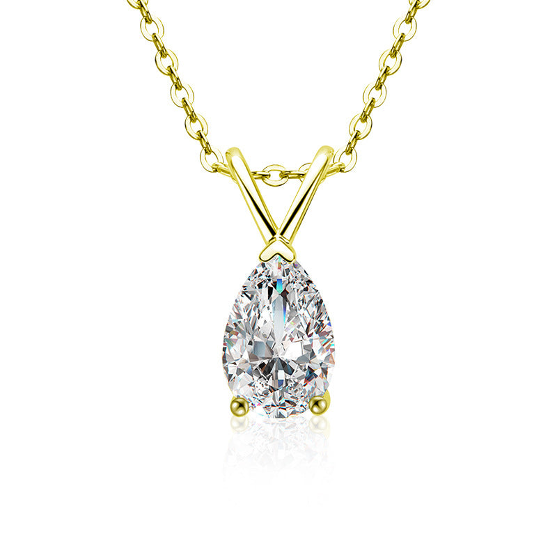 S925 Sterling Silver Moissanite Water Drop Necklace