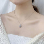 S925 Sterling Silver Moissanite Sun Moon Pendant Necklace