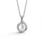 S925 Sterling Silver Moissanite Pearl Necklace