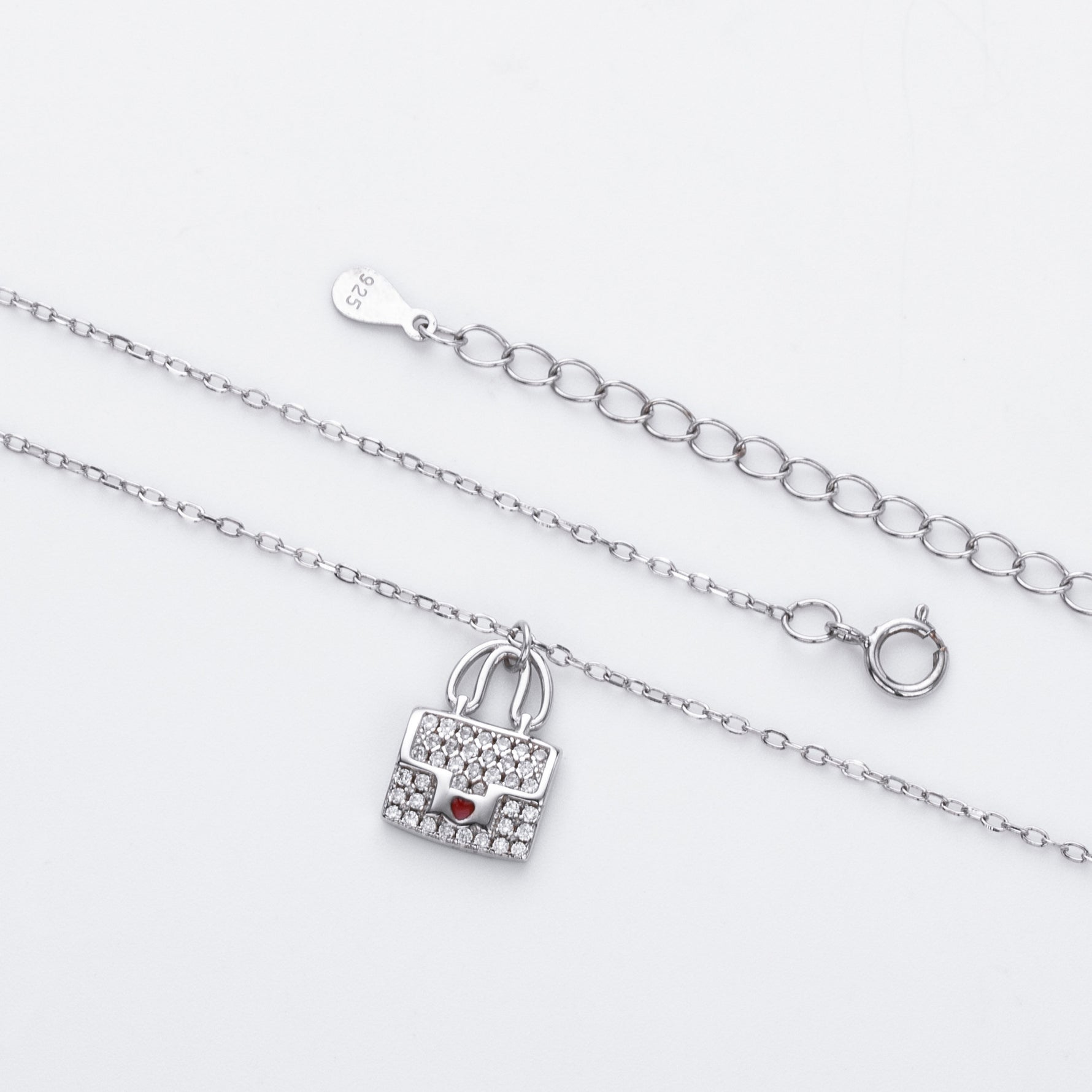 S925 Sterling Silver Fashionable Versatile Zirconia Necklace for Bags