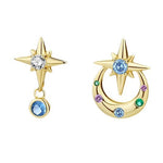 925 Sterling Silver Multicolored Zircon Drop Earrings