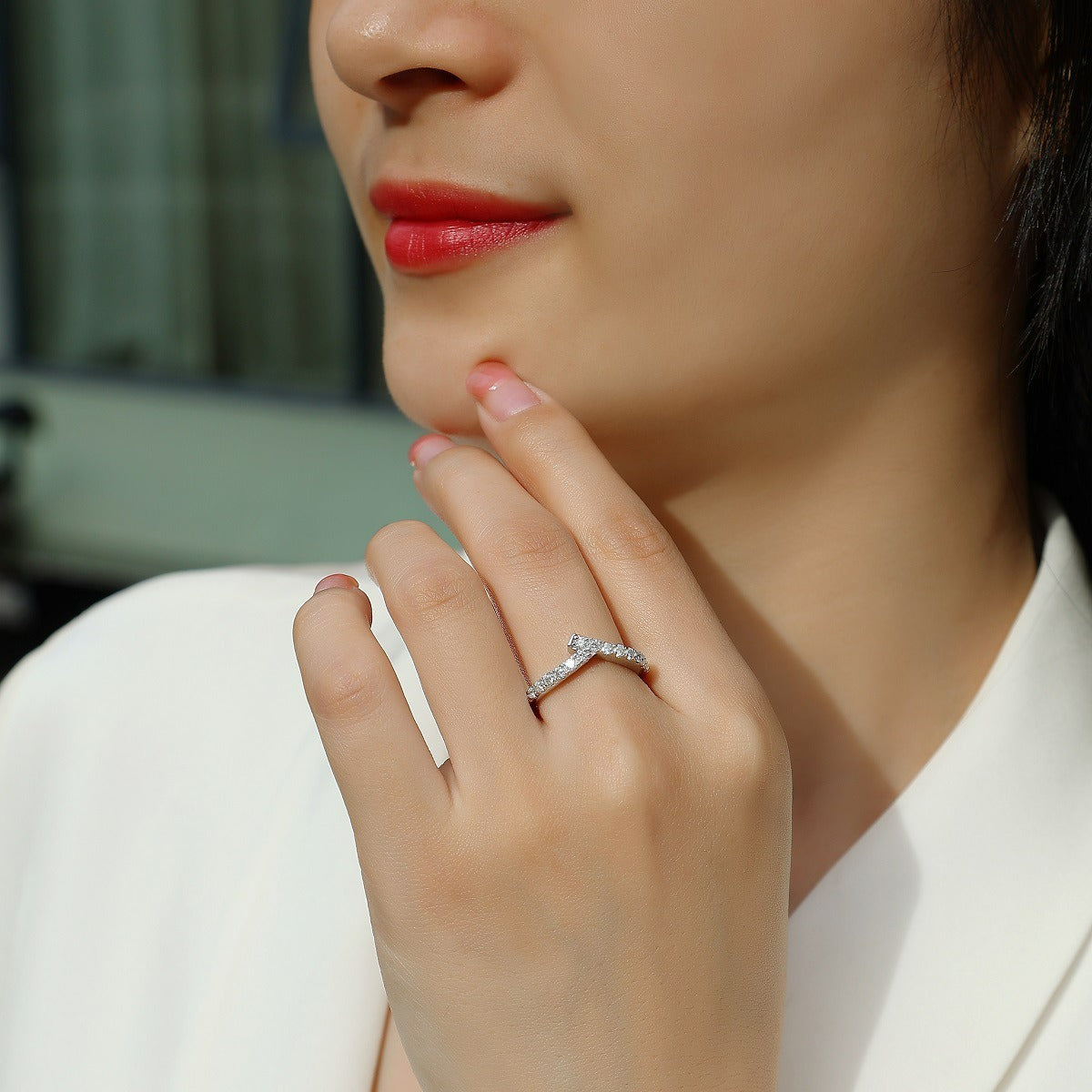 S925 Silver Moissanite Ring