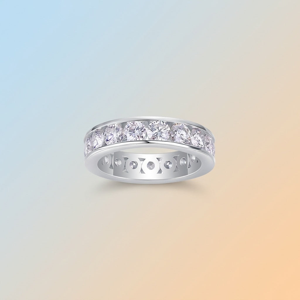 S925 Silver Moissanite Full-Eternity Ring