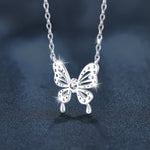 S925 Sterling Silver Moissanite Butterfly Necklace