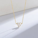 S925 Sterling Silver Small Zircon Diamond Loving Heart-Shaped Necklace