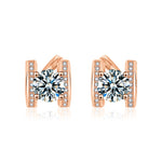 Moissanite S925 silver H letter earrings