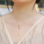 S925 Sterling Silver Personalized Leaf Clavicle Zircon Inlaid Necklace