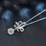 S925 Sterling Silver Moissanite Bridal Bouquet Pendant Necklace
