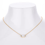 Rectangular colored zircon s925 sterling silver December birthstone collar necklace