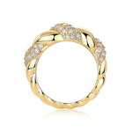 S925 Silver Moissanite Twisted Ring