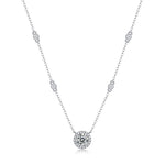 S925 Sterling Silver Moissanite Starry Sky round Bag Pendant Necklace