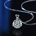 S925 Sterling Silver Moissanite Small Four-Claw Pendant Necklace