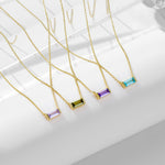 S925 Sterling Silver Zircon Inlaid Twelve Birthstone Pendants Clavicle Necklaces