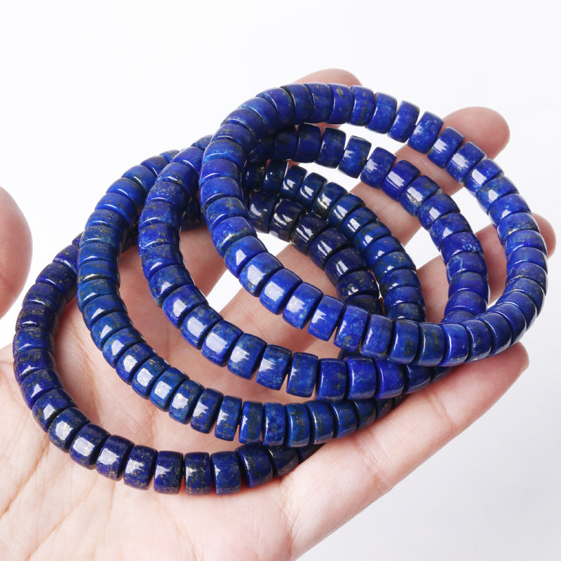 Natural Afghan Lapis Lazuli Bracelet with Straight-Cut Spacer Beads