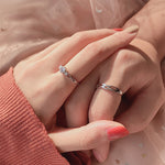 925 Sterling Silver Spiral Moissanite Couple Ring