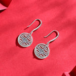 925 sterling silver new Chinese retro coin Mosang stone ear hook