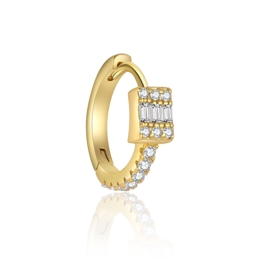S925 Sterling Silver Square Zircon Earrings(Single unit)