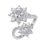 S925 Silver Statement Open-Band Moissanite Ring