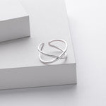 European and American personality s925 silver double ring ring