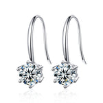 Moissanite Classic Six-Prong Earrings in 925 Sterling Silver