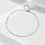 S925 Sterling Silver Plated 14K Gold Tile Chain Anklet