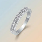 S925 Sterling Silver Moissanite Stackable Ring