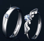 925 Sterling Silver Moissanite Angel Wing Couple Ring