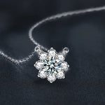 S925 Sterling Silver Moissanite Eight Awn Star Necklace