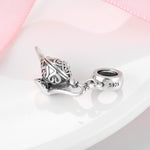 S925 Sterling Silver Vintage Hollow Carved Kettle Pendant