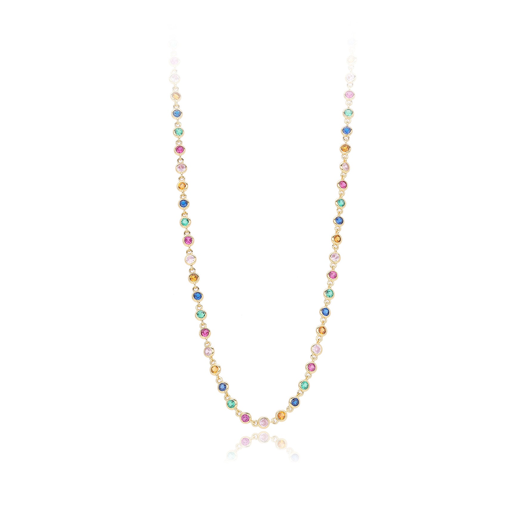 Dopamine Colored Zirconium Necklace in 925 Sterling Silver