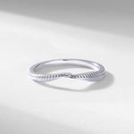 S925 Sterling Silver Feather Double Ring Two-Piece Ring Set
