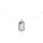 S925 Sterling Silver Moissanite Rectangular Pendant Necklace
