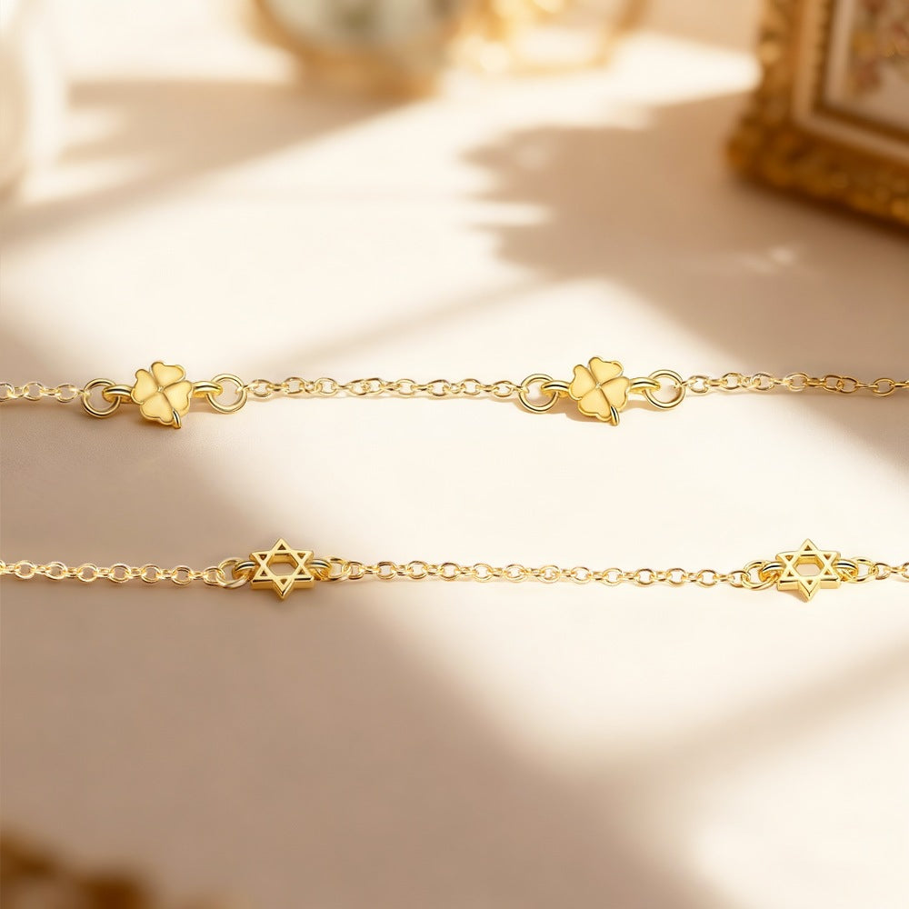 S925 Sterling U-shaped /star Silver Bracelet