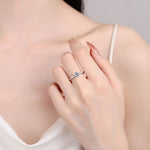 925 Sterling Silver Moissanite Round Simple Style Ring