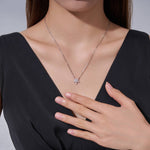 S925 Sterling Silver Moissanite Collarbone Necklace