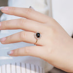 S925 Sterling Silver Gold-Plated Black Onyx Ring