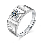 S925 Sterling Silver Moissanite Stars & Ocean Couple Ring