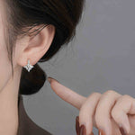 S925 Sterling Silver Moissanite Eight-Pointed Star Earrings